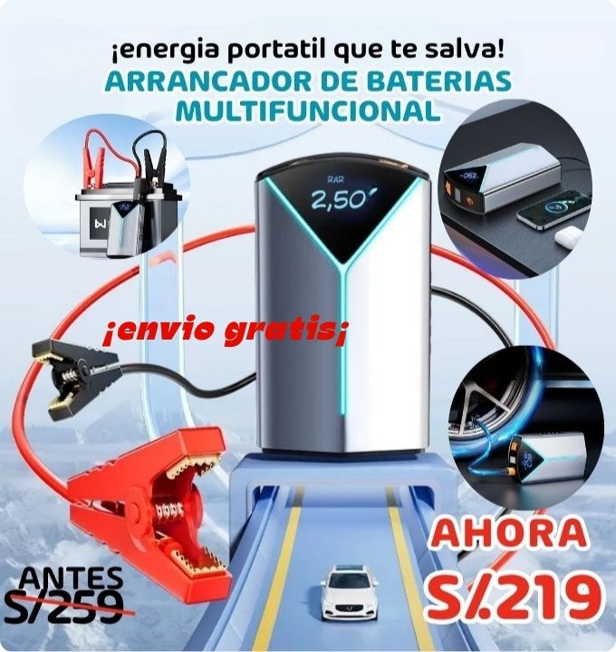 ARRANCADOR DE BATERIAS MULTIFUNCIONAL